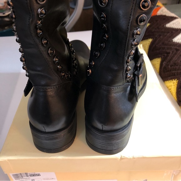 NEW Black Leather Motorcycle Men’s Boots Size 40 or Size 8/9 - Picture 6 of 10